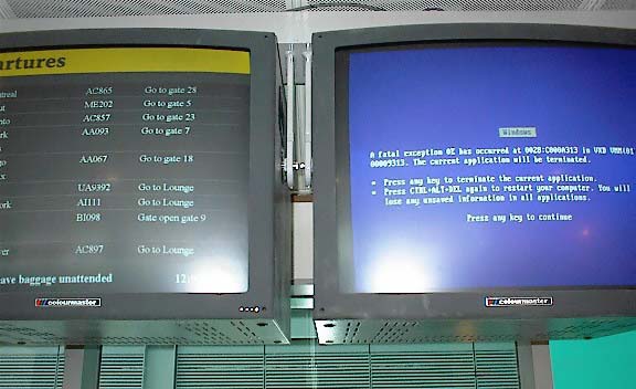 Windows-Fehlermeldung auf dem Monitor