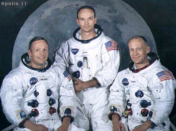 Crew der Apollo 11, ein Gruppenfoto ohne die Hauptperson