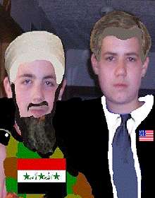 Sascha und Andrè als Oama bin Laden und George Bush