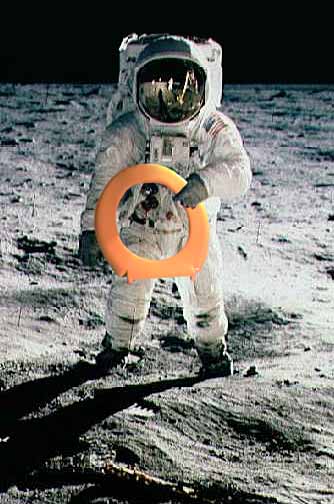 DJ Klobrille in der Apollo 11 Mission nach der Mondlandung.